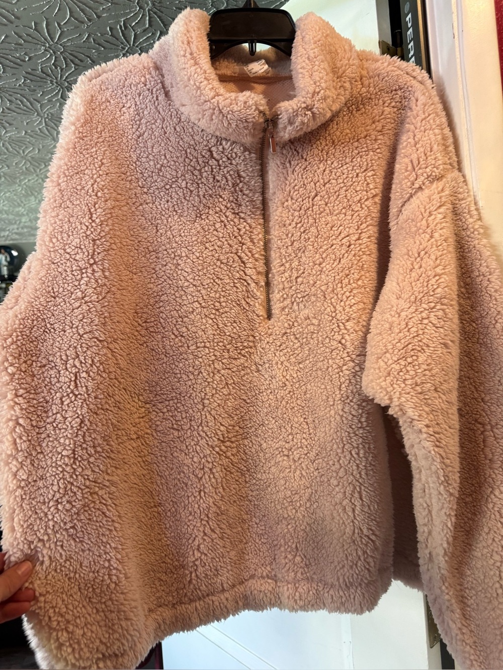 Cozy Half-Zip Teddy Pullover